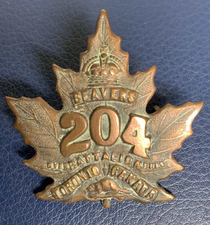 204th Battalion (Toronto Beavers), Canadian Expeditionary Forces - cap badge